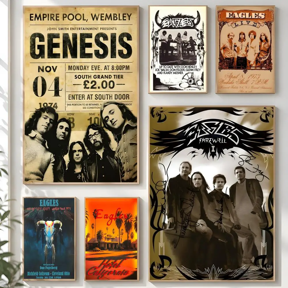 Retro Band E-Eagles Poster Creative Room Art For Dorm Bedroom Study Apartment Home Gift