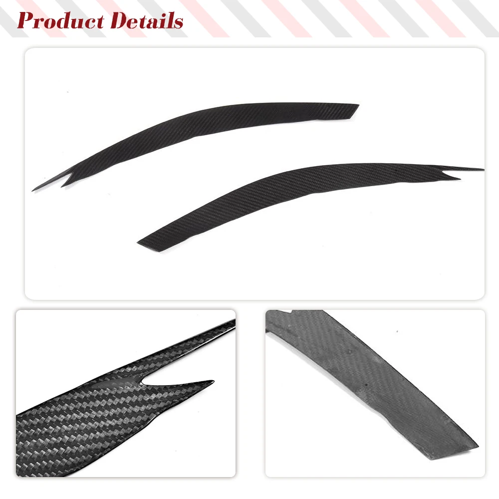 Dry Carbon Fiber Headlight Eyebrows For Honda Civic Type R 2015 2016 Prepreg Carbon Eyelid Sticker Decoration Trim Kits FRP