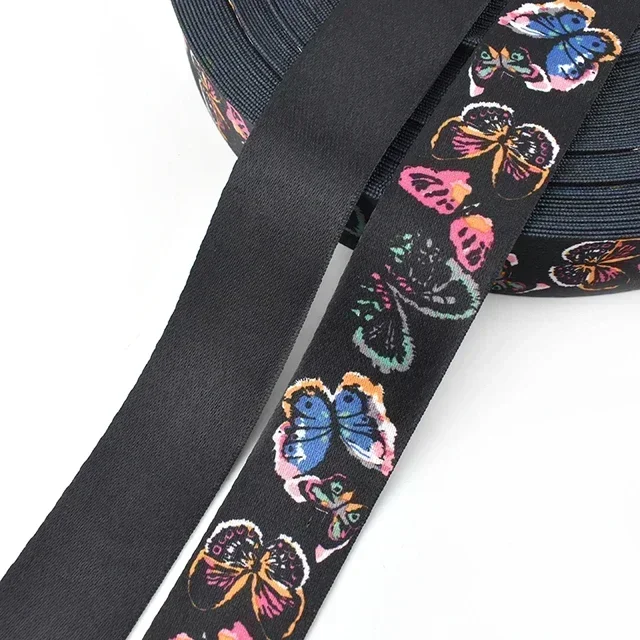 5 Meter 38 mm bedrucktes Nylongewebe Boho Taschengurt Band Handtaschengriff Ledergürtel Schrägband DIY Nähmaterial Zubehör