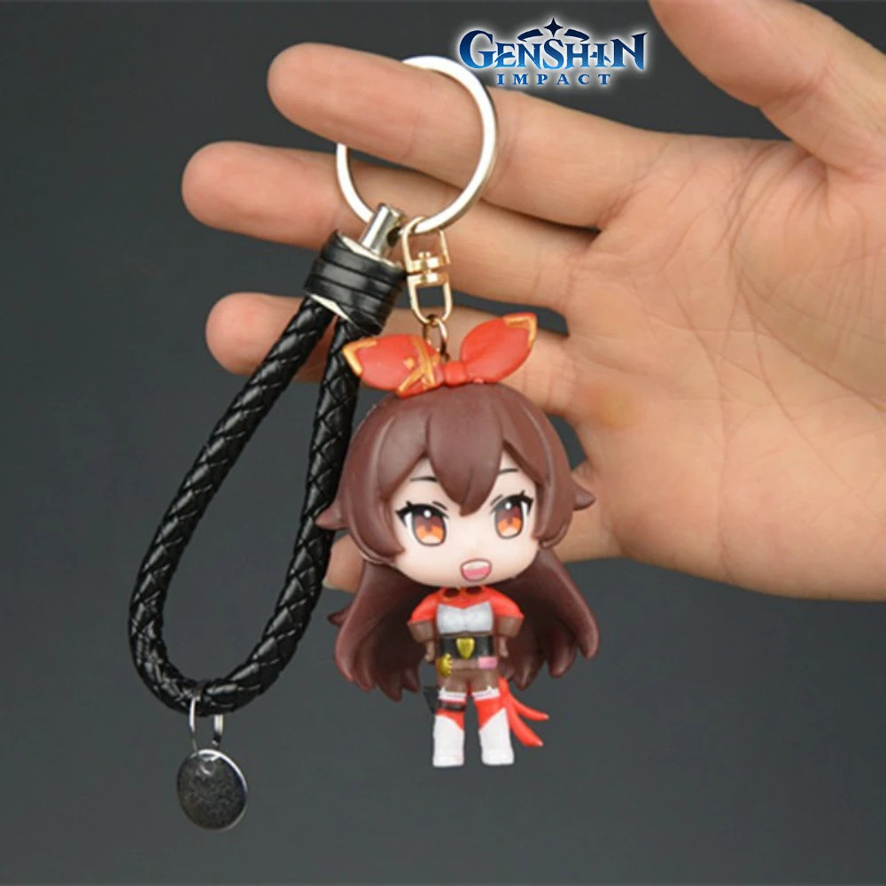 Genshin تأثير أنيمي ميرش المفاتيح بايمون الأثير لومين Zhongli هو تاو Venti مفتاح حقائب الظهر اكسسوارات المعلقات هدية للمروحة #2