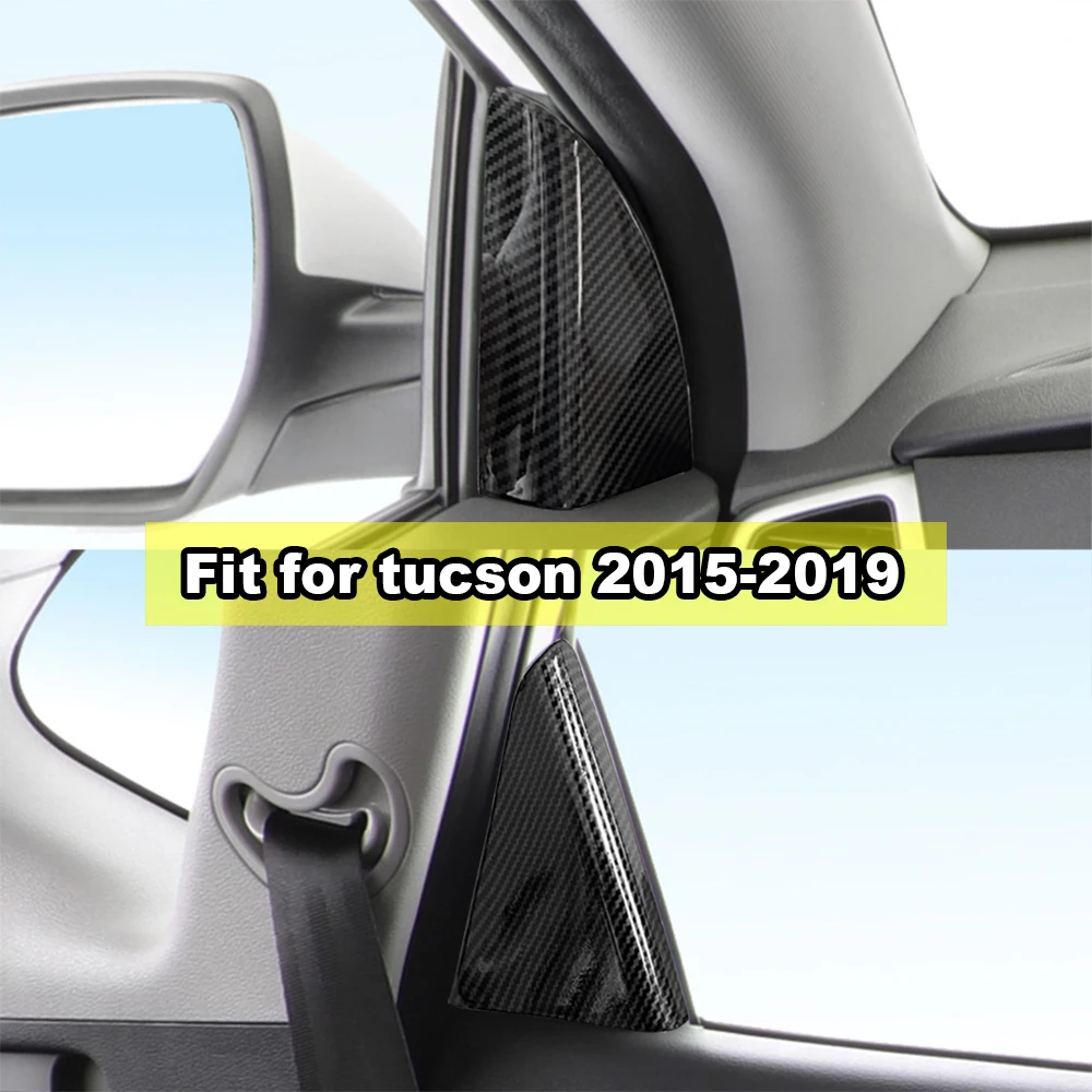 

Для 2015-2019 Hyundai Tucson Внутренняя дверь, отделка столба, наклейки, углеродное волокно, автомобильные аксессуары