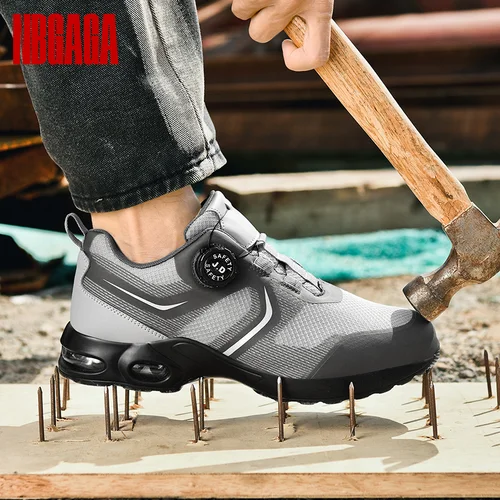 Zapatos de seguridad profesionales para hombre, botas de trabajo con punta de acero, antigolpes, a prueba de perforaciones, zapatillas industriales ligeras y transpirables
