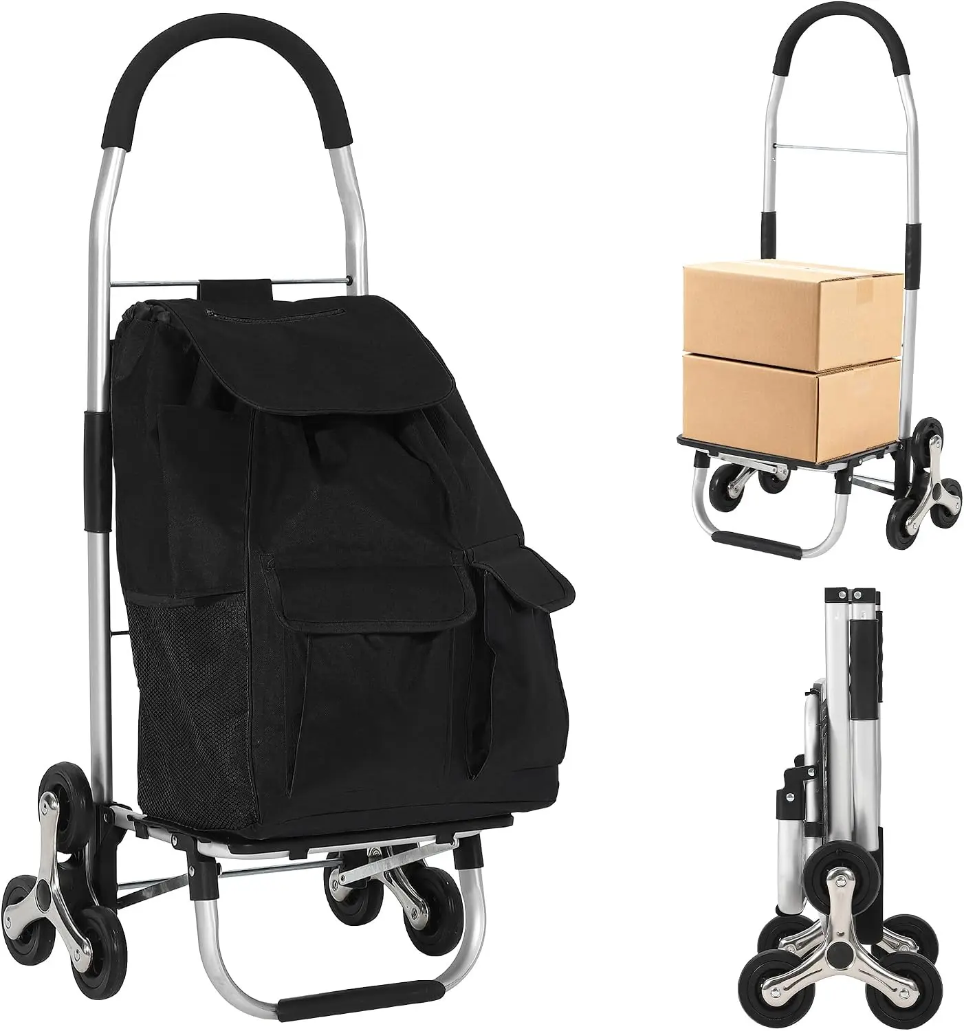 折りたたみショッピングカート 6輪 50L大容量バッグ付き 耐荷重68Kg