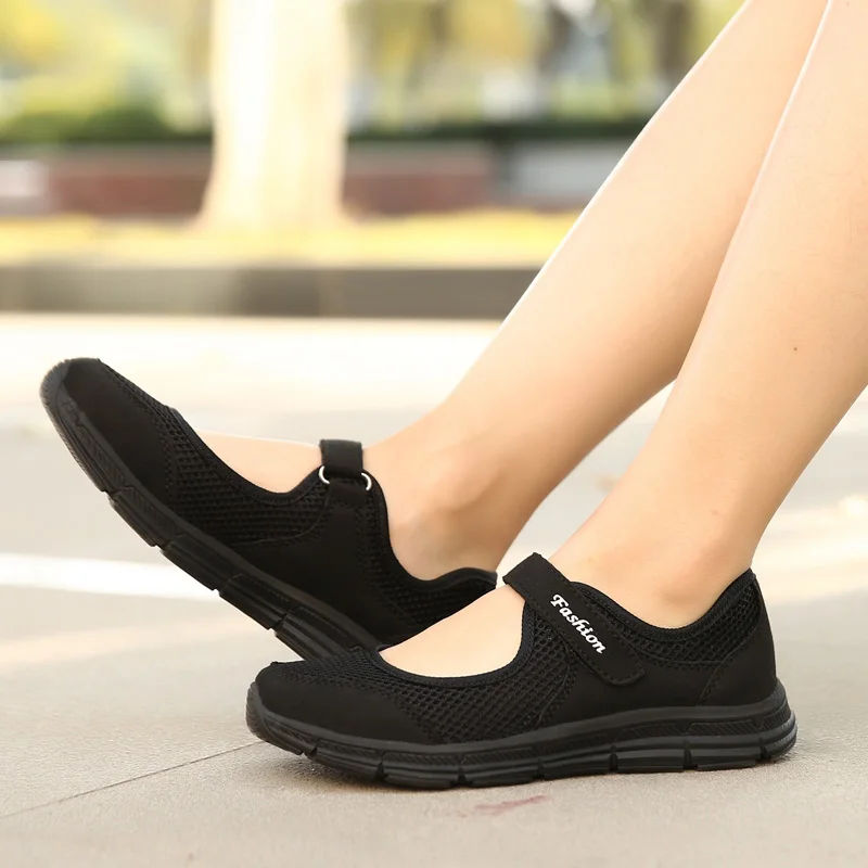 Sommerliche Damen-Freizeitschuhe, weiche und leichte Sportschuhe, Damen-Wanderschuhe, atmungsaktive Reiseschuhe mit flachem Boden S – Detail 4