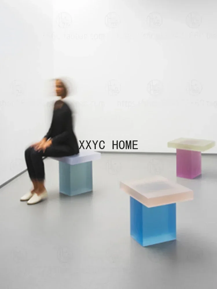Nordic Acrylic Shoes Changing Stool Dressing Stool Light Luxury Living Room Creative Small Stool