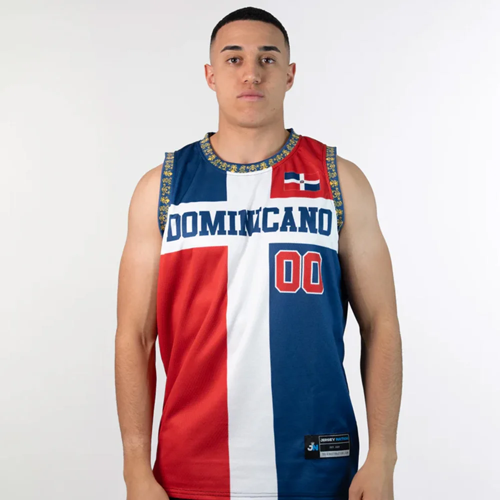 24-25 Dominican Republic Custom Basketball Jersey Fashion Quick Drying Breathable Sleeveless T-shirt Children's T shirt Top