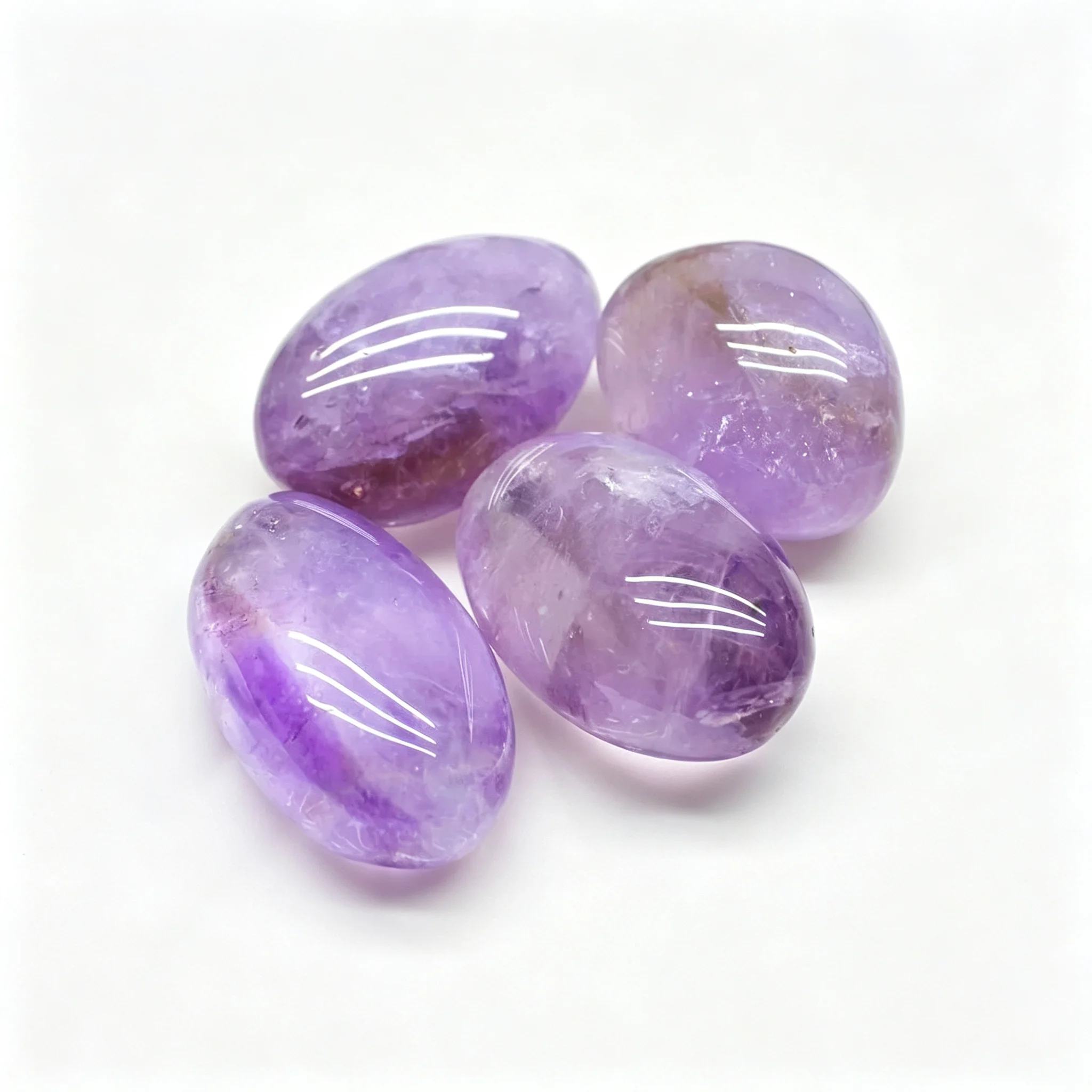 20-30mm Natural Amethyst Tumbled Stones Natural Feng Shui Carved Home Decoration Stone