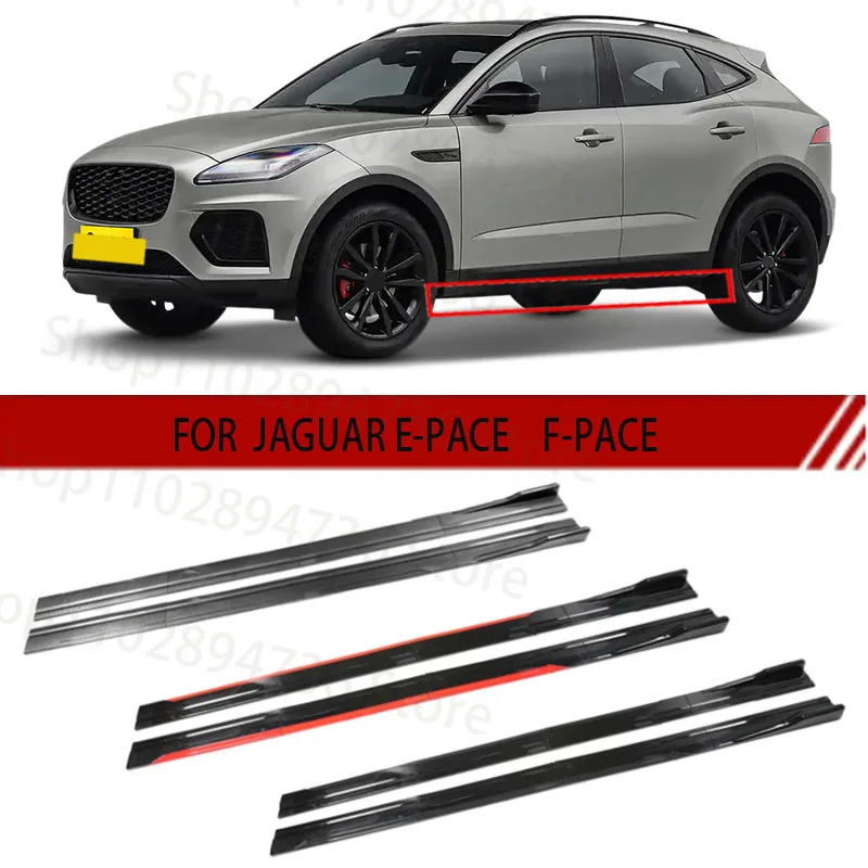 FOR JAGUAR E-PACE    F-PACE 2M Car Side Skirt Extension Plate Lip Separator Bumper 2.18M Racing Side Spoiler