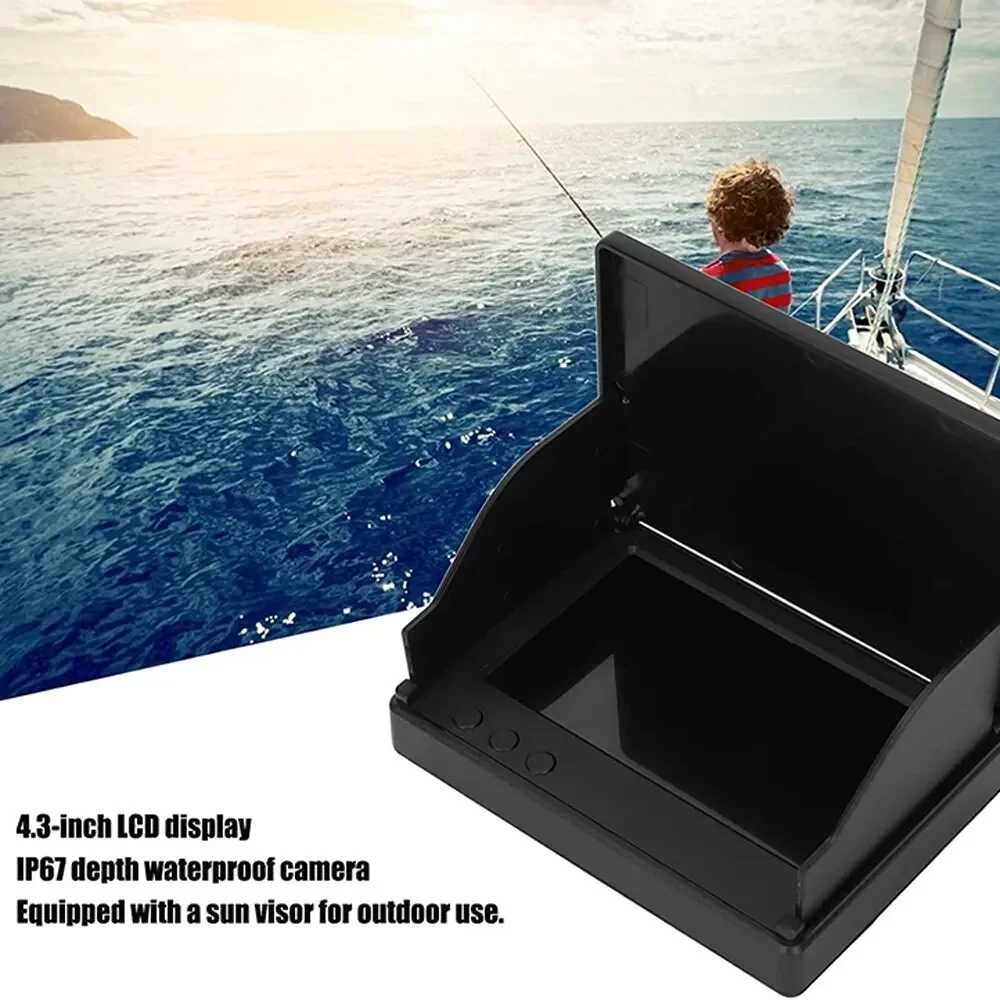 Fish Finder LCD 4.3 Inch Display Underwater 220° Fishing Camera Waterproof IPS 1080P 9 Hours Endurance Night Vision 15/20/30m