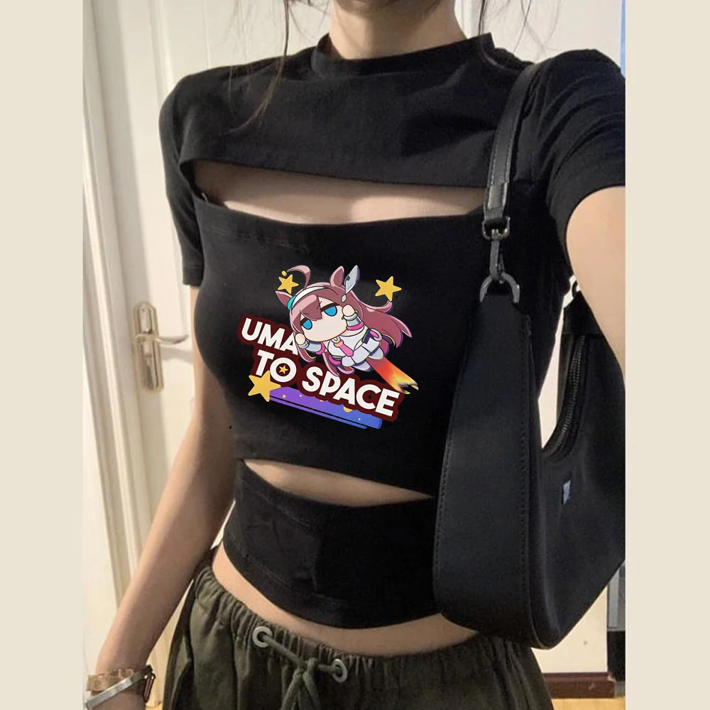 Umamusume Pretty Derby cropped top shoujo japan 2000s scene  clearance sales baddie top tees scene  goth cutecore