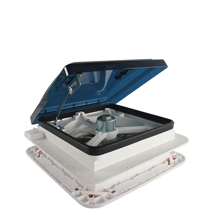 TYTXRV CE Certificated 12V 11'' 280mm RV Roof Vent With LED Light Manual Control Caravan Ceiling Exhaust Fan Smoked Lid