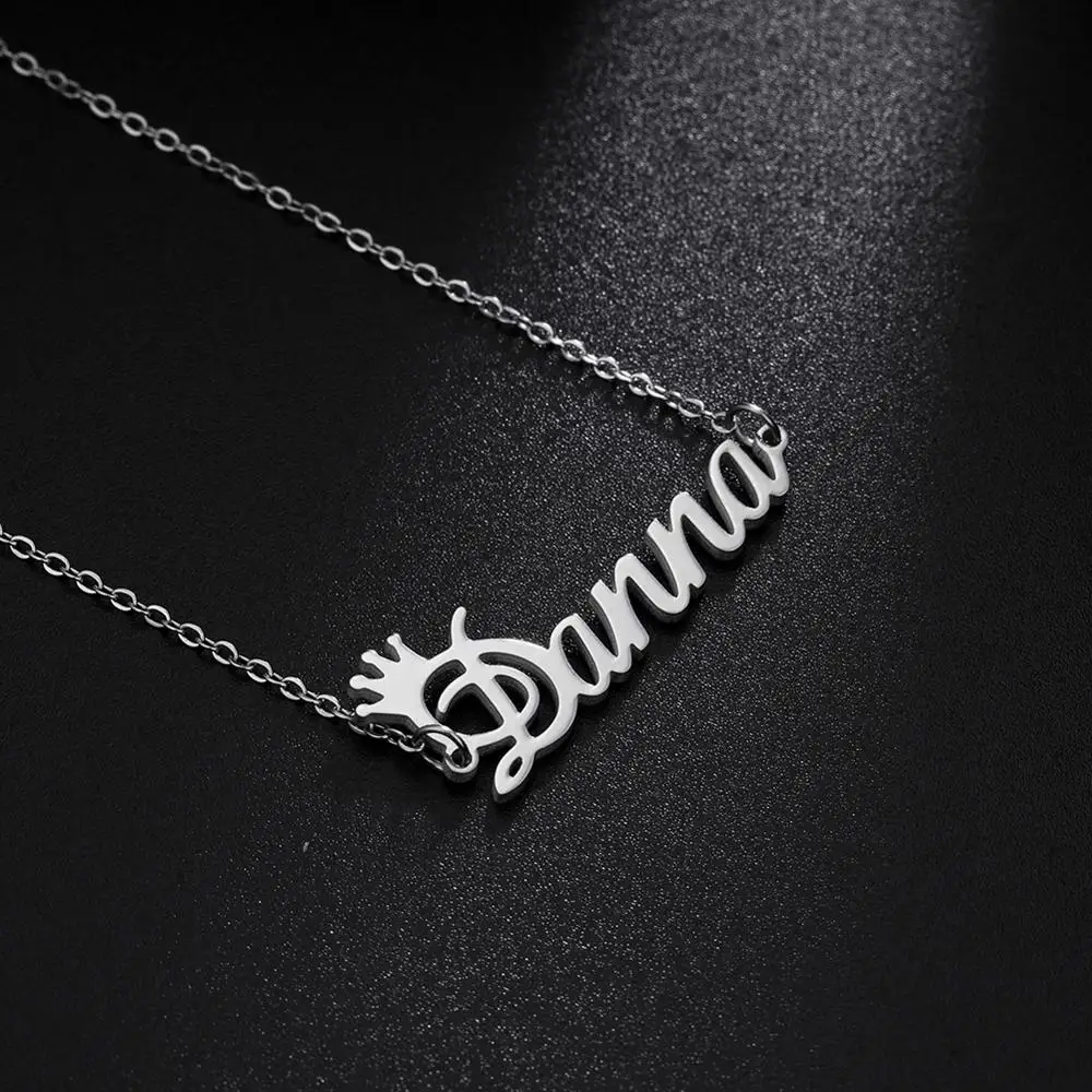 

Personalized Necklace For Women Customizable Name Choker Stainless Steel Nameplate Handwriting Jewelry Bijoux