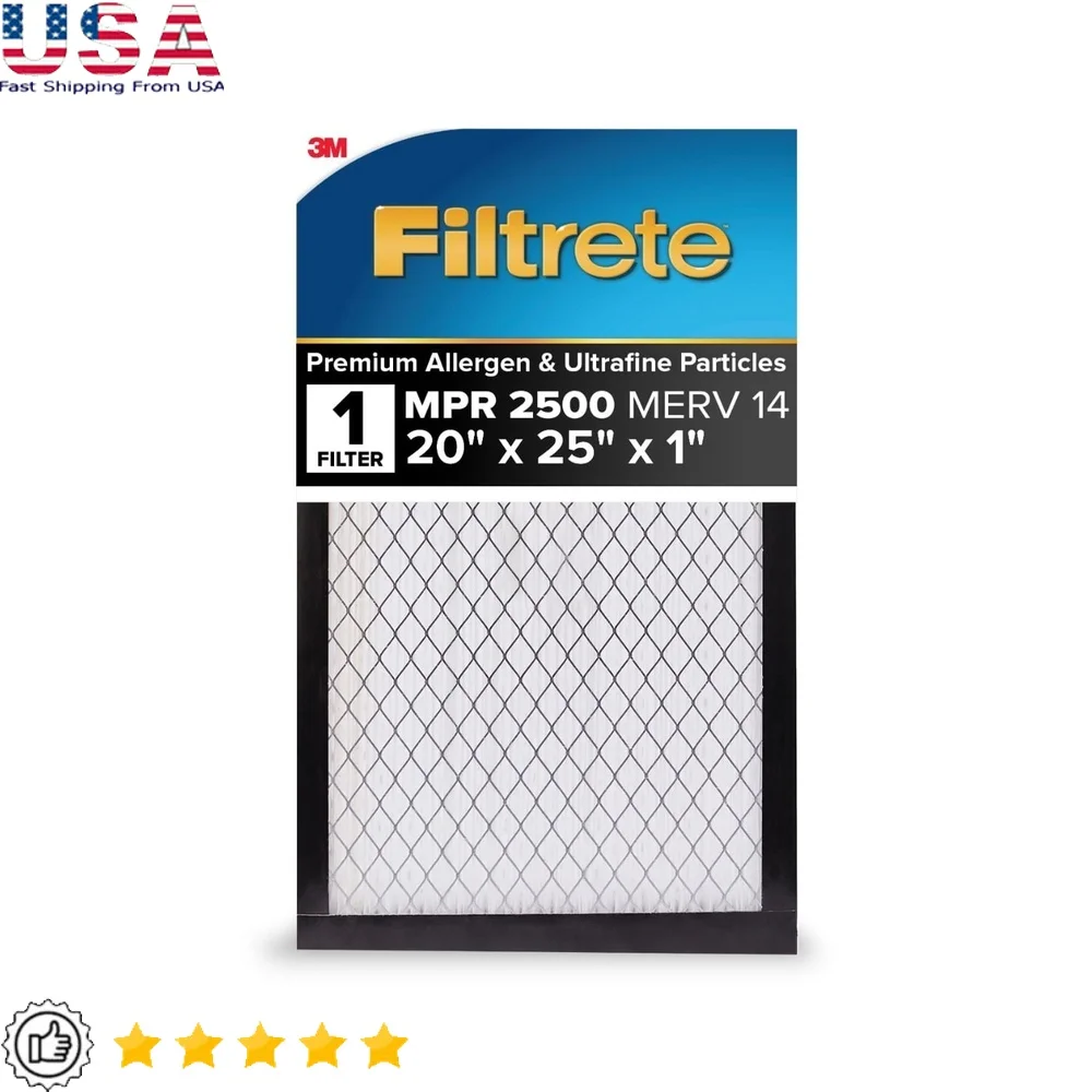 

Воздушный фильтр HVAC 20x25x1 MPR 2500 MERV 14 плиссированный электростатический для удаления аллергенов премиум-класса, замена 90 дней
