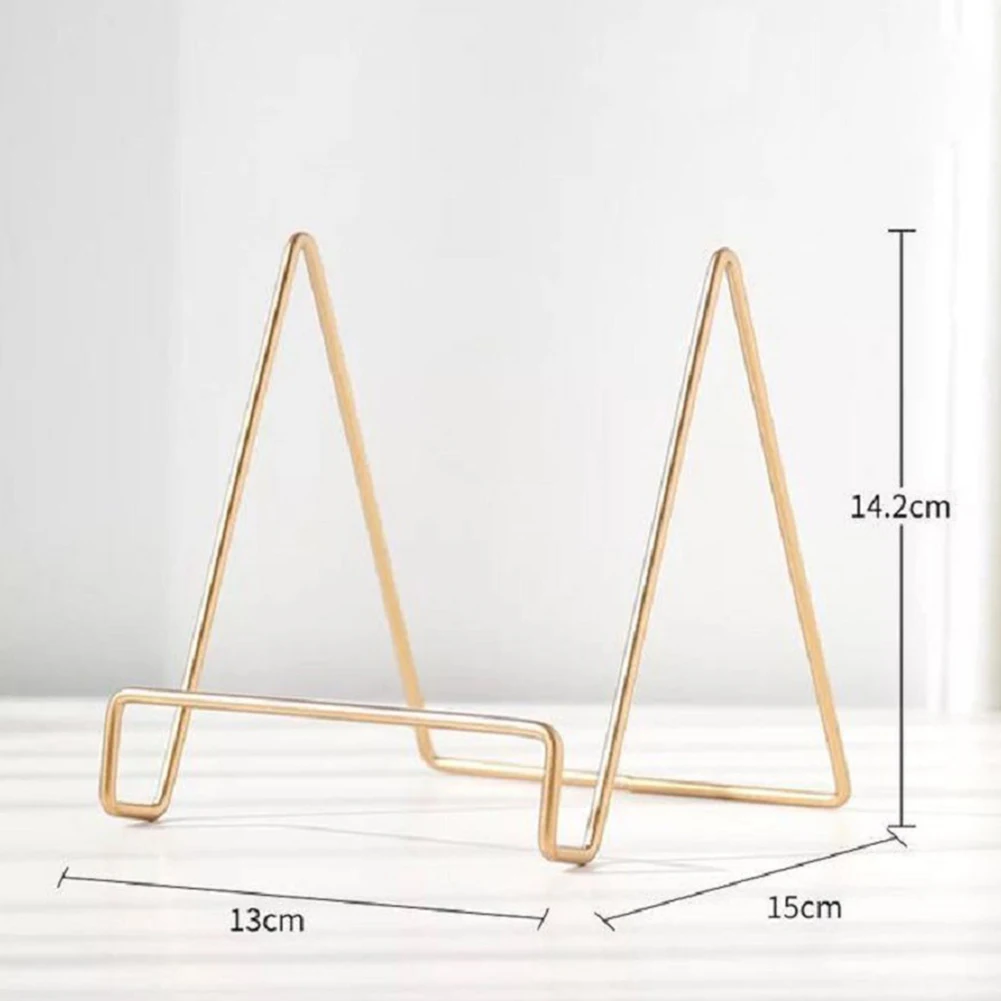 Metal Gold Plated Square Kitchen Book Holder/Stand Wire Mini Easel Small Photo Stands for Table Display for Picture Frames