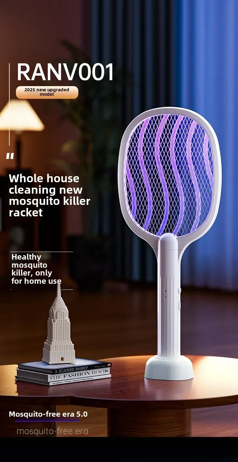 TINSOL 2-in-1 Mückenklatsche mit violettem Licht zur Mückenanziehung, USB-aufladbarer multifunktionaler elektrischer Mückenvernichter – Detail 4