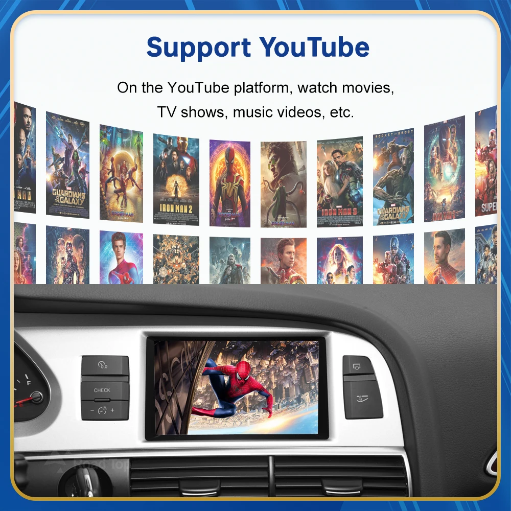 الطريق العلوي اللاسلكية أندرويد السيارات لأودي سيارة A6 C6 3G MMI 2010-2011 Carplay واجهة مرآة ربط الهواء اللعب