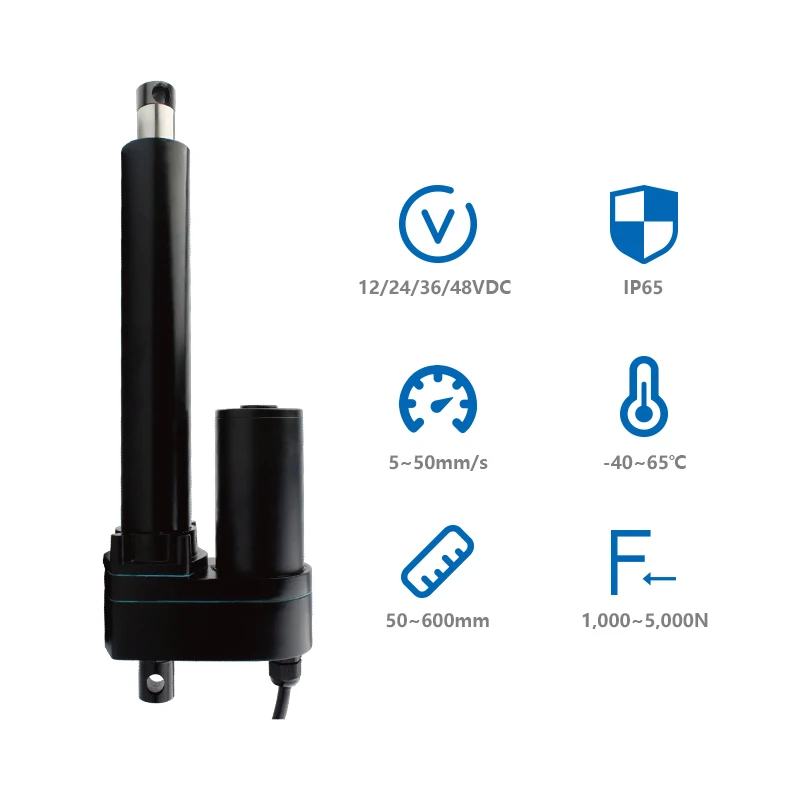5000N Heavy Duty Linear Actuator 12V 24V 36V 48V DC 100mm 300mm 600mm Stroke Built-in Limit Switch for Automation System