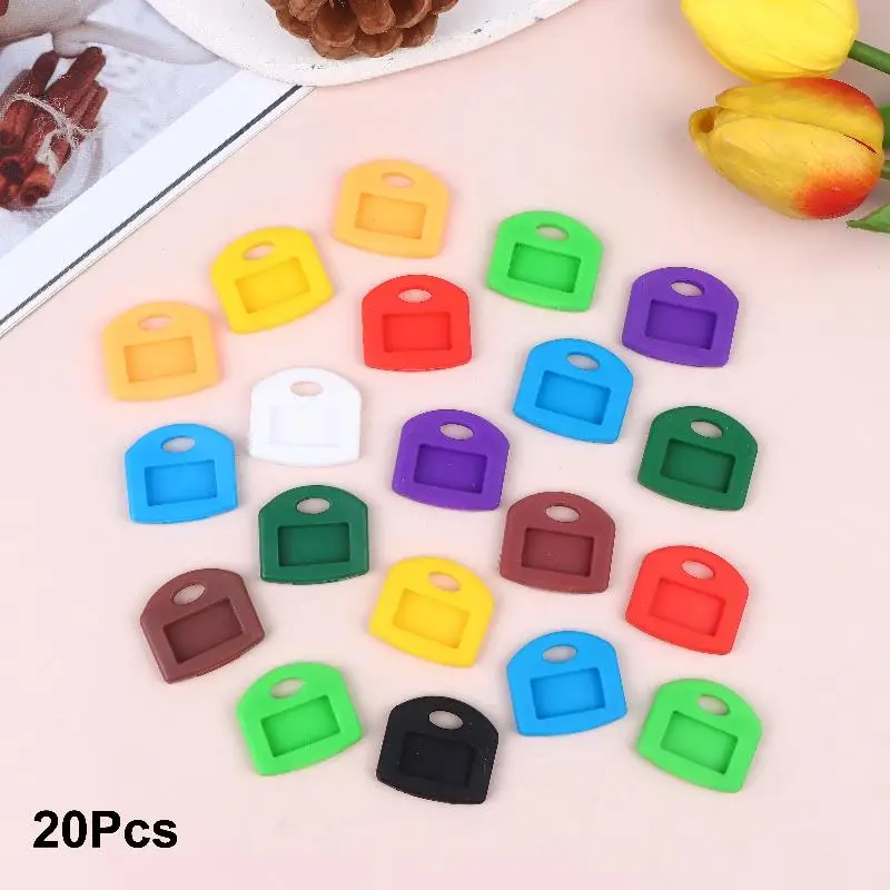 Colorful Silicone Key ID Covers  Flexible Durable Key Caps for Easy Identification at Work Home School