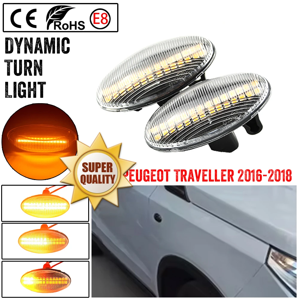 

Dynamic Fender Turn Signal For Peugeot Citroen C1 C2 C3 C5 C6 107 206 307 207 407 607 1007 Berlingo Jumpy Led Light Side Marker