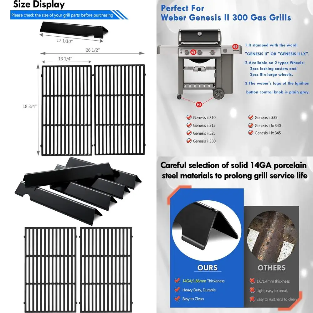

Запасные части для грилей Genesis II E-310, E-315, E-335, S-310, S-335, E-330 LX и GS4