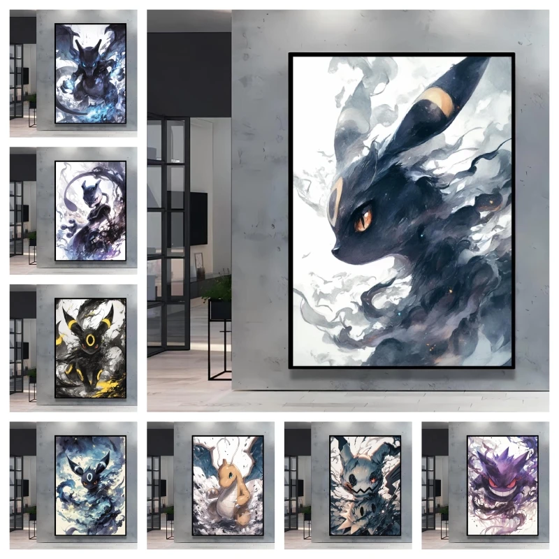 1pc frameless Canvas Paintings Stylish Pokemon Umbreon Decorative High Quality Canvas Painting Available in Multiple Sizes Suita