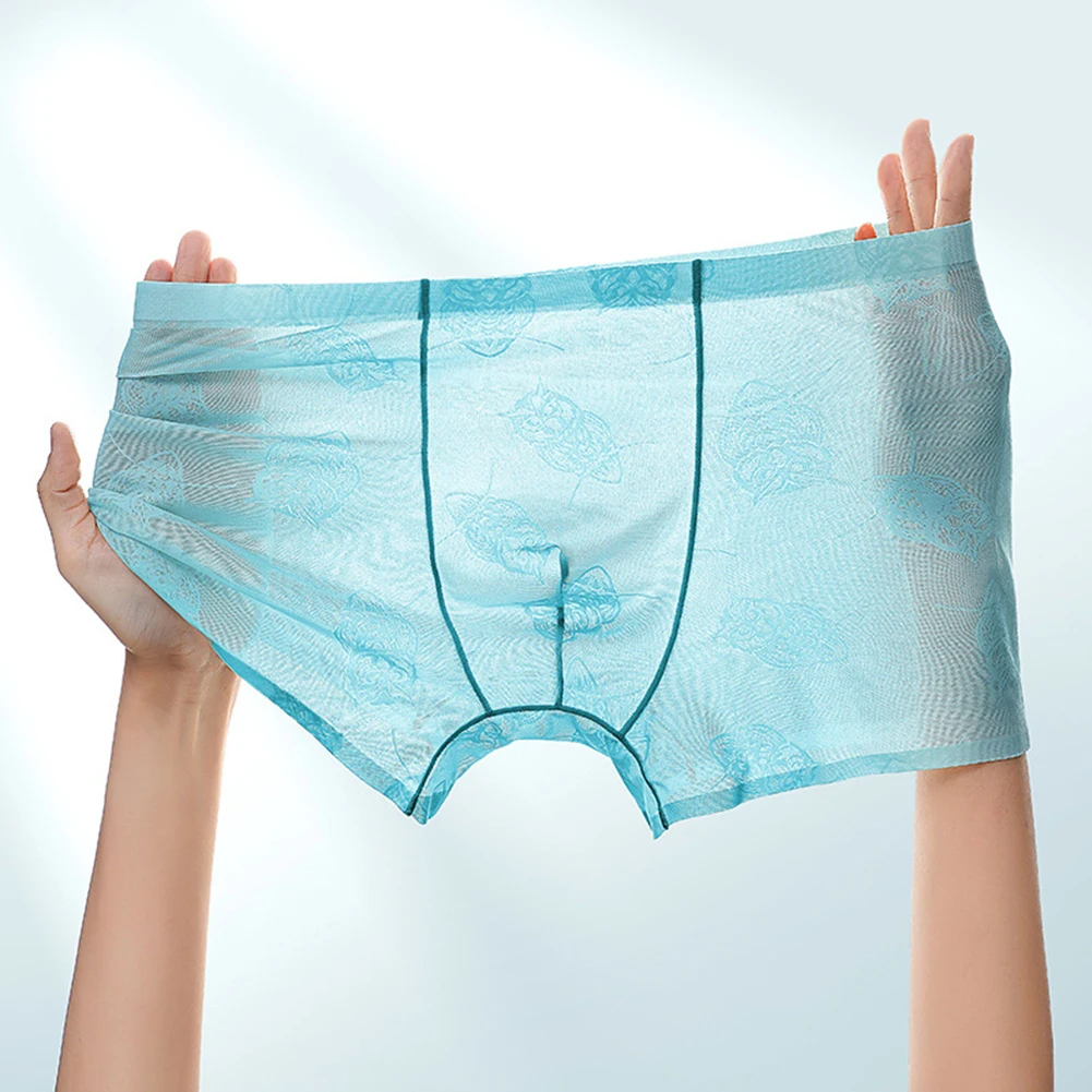 

Breathable Trunks Ice Silk Underwear Available In Multiple Colors Classic Style Comfort Fit Large Size Range Great For Workout