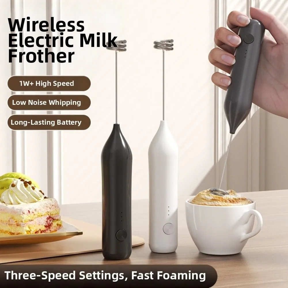 High-speed Motor Powerful Milk Frother Handheld Portable Handheld Coffee Mixer 3 Speeds Comfortable Grip Electric Whisk Home
