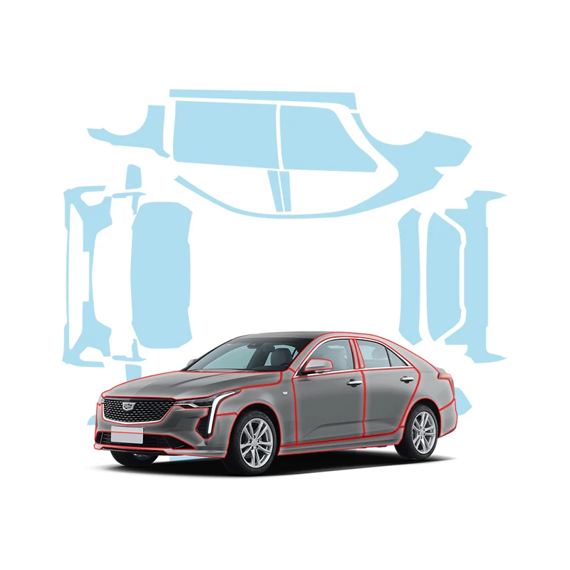 

PPF для Cadillac CT4, защитная пленка для краски, прозрачный комплект из ТПУ против царапин, автомобильные невидимые прозрачные аксессуары