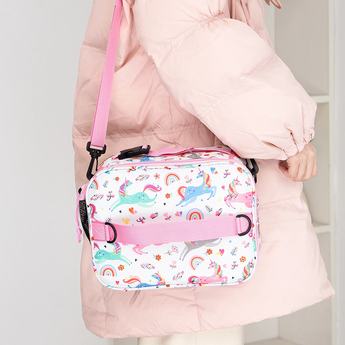 Isolierte Lunchtasche mit Cartoon-Motiv, niedliche, mit Blumenmuster bedruckte Lebensmittelhandtaschen, tragbare Thermo-Lunchtasche, Frischhaltebeutel, Tragetasche für Studenten – Detail 6
