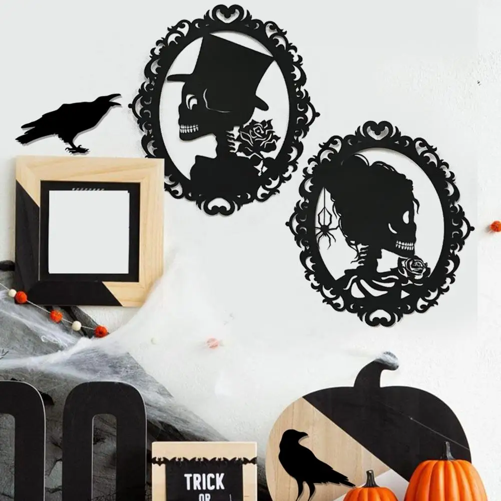 Cadılar bayramı temalı kafatası çıkartmaları cadılar bayramı kafatası duvar Sticker Set ev dekorasyon için Spooky Crow Hollow çıkartmaları