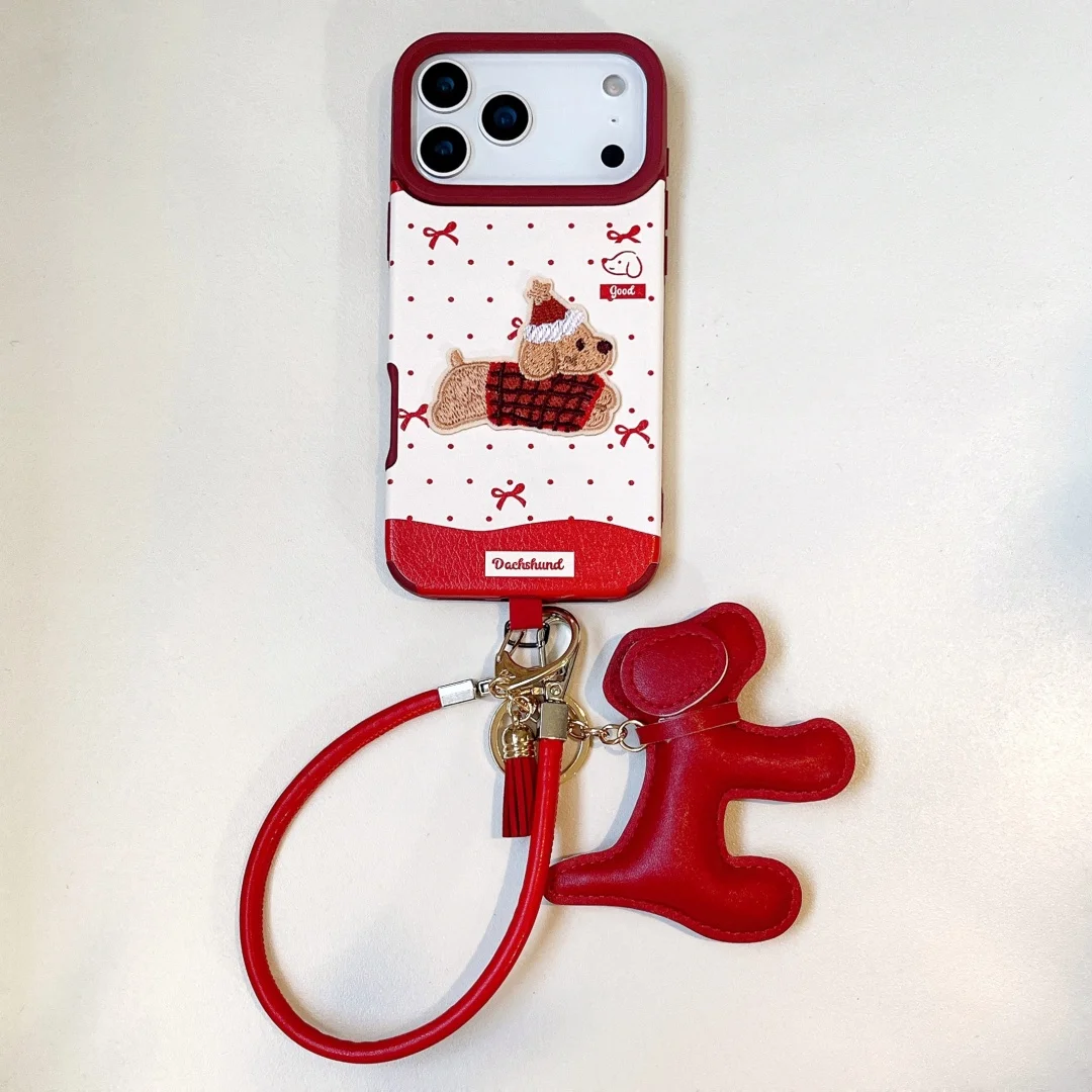 عيد ميلاد سعيد نمط الكلب الألماني الحبل قضية الهاتف آيفون 17 16 15 14 13 12 11 برو ماكس INS الكورية لطيف الكرتون غطاء #4
