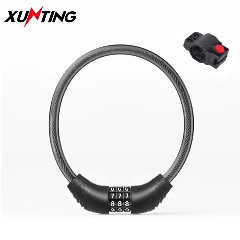 Xunting 33cm Bike Cable Lock Password Combination Anti Theft Lock MTB Road Bicycle Electric Scooter Motorcycle Cycling Lock