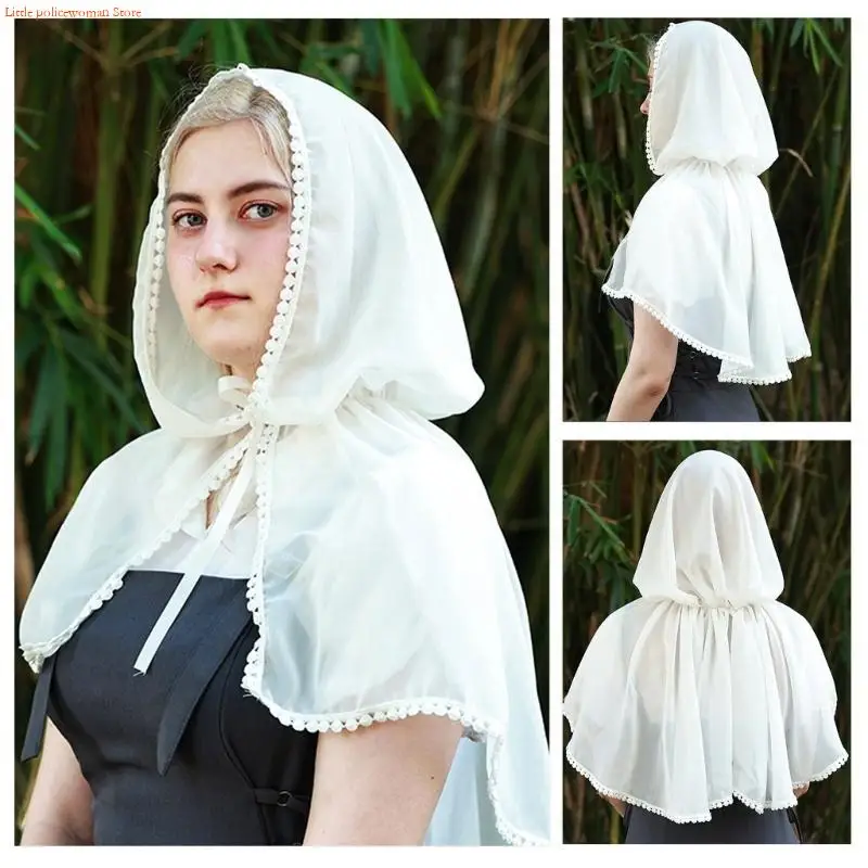 F92D Beautiful Lace Trimmed Chapel Veil Hairpieces Designed For Brides Comfortable Wedding Accessories Church Ceremony Veil