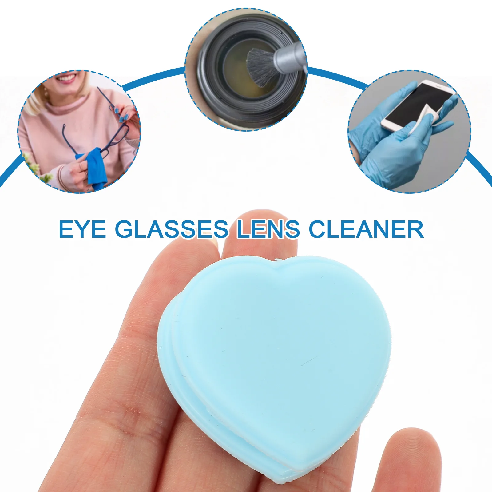 

4pcs Heart Shaped Macaron Lens Cleaner Wipes Reusable Dust Free For Glasses Sunglasses Camera Lenses Mobile Phone Screens