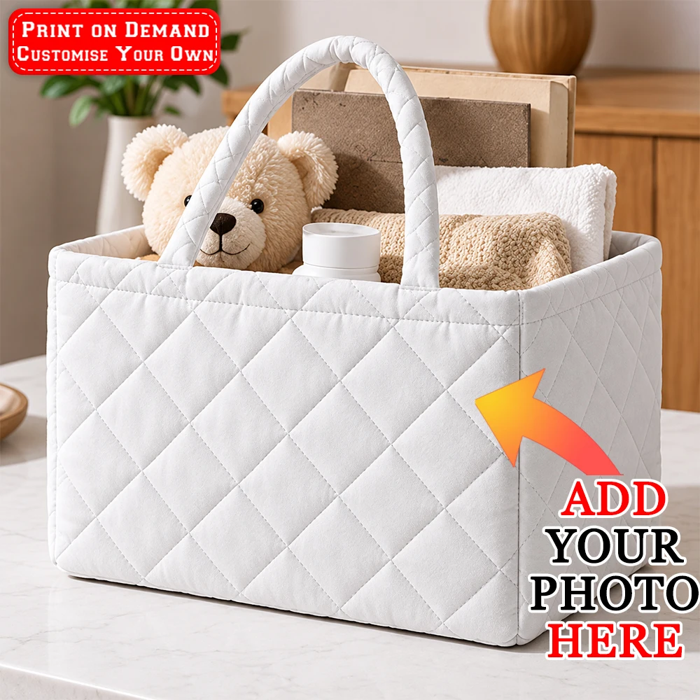 Custom patterned Quilted storage basket