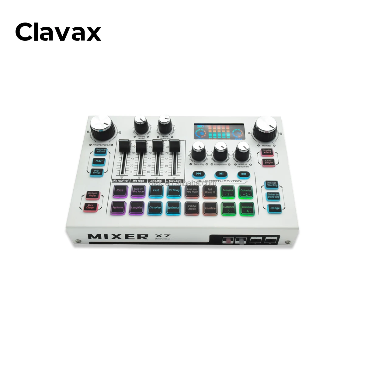 Clavax CLSC-X7 Цельнометаллический аудиомикшер, оборудование для звуковой карты, беспроводной набор живых звуковых карт для мобильного телефона Tiktok, компьютера