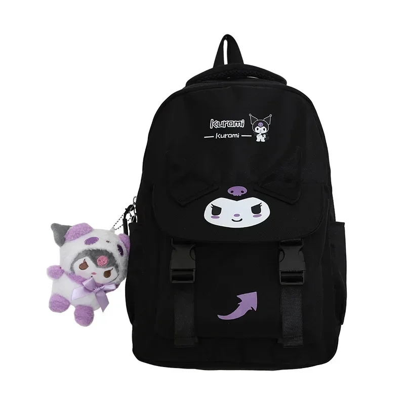 Anime Sanrio Nylon zaino borsa a tracolla Melody Kuromi Pom Pom Purin Cartoon Doll Cute School bag compleanno regalo di natale