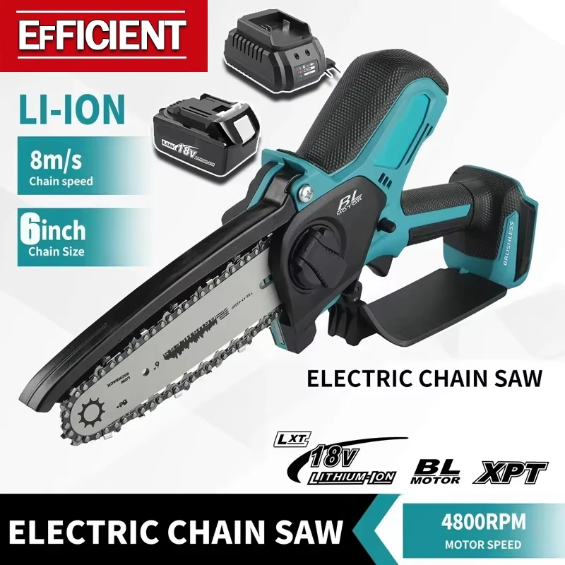 Tronçonneuse sans fil 18V portative pour le travail du bois, mini-tronçonneuse électrique de 6 pouces pour Makita