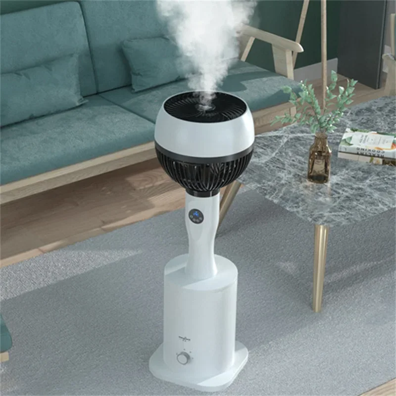 Water-cooled Spray Humidifying Air Circulating Fan Electric Fan Office Mute Large Wind Floor Fan 50 3D Printing White