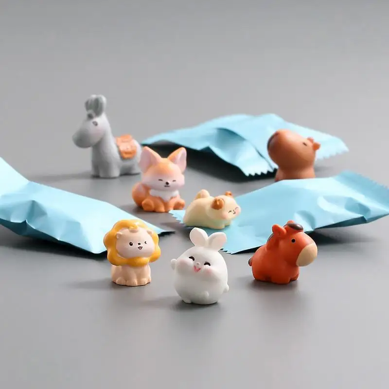 

PLOK Mini Blind Bag Animal Figurines - Cute Cat Dog Resin Ornaments Surprise Collectible Toy Gift for Kids And Collectors