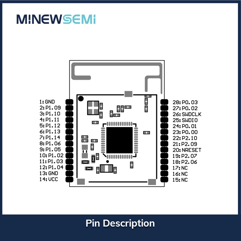 ME54BS01 nRF54L15 Wireless RF Bluetooth 5.4 Ble Modul Mesh Sender Modul unterstützt Thread Matters