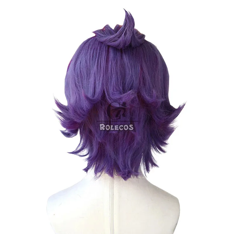 2025 yiyi ROLECOS Cosplay Wigs Game LOL Heartsteel Shieda Kayn 30cm Red Mixed Purple Men Wig Heat Resistant Syntheti view 5