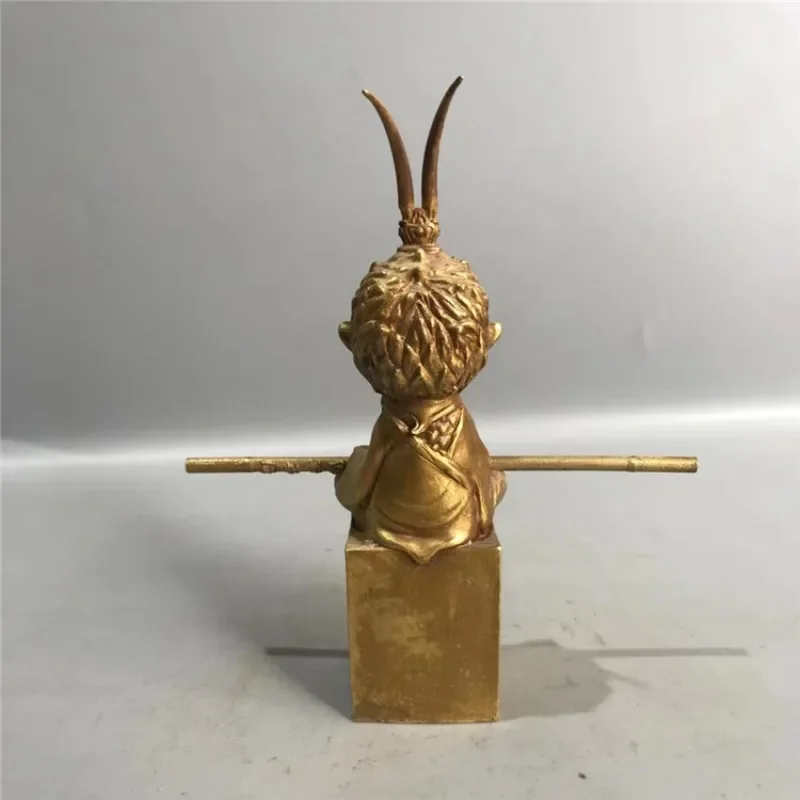 

Consecrated Retro Brass Statue of Monkey King Chinese Legend Fighting Buddha Home Decor Feng Shui Ornaments Gifts Car Decoration