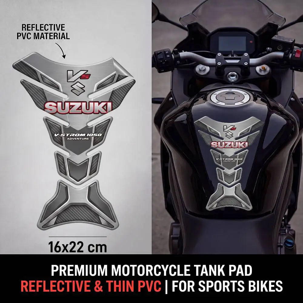 

FOR SUZUKI Motorcycle PVC Tank Pad Tank Cap Protector Racing Sticker Universal