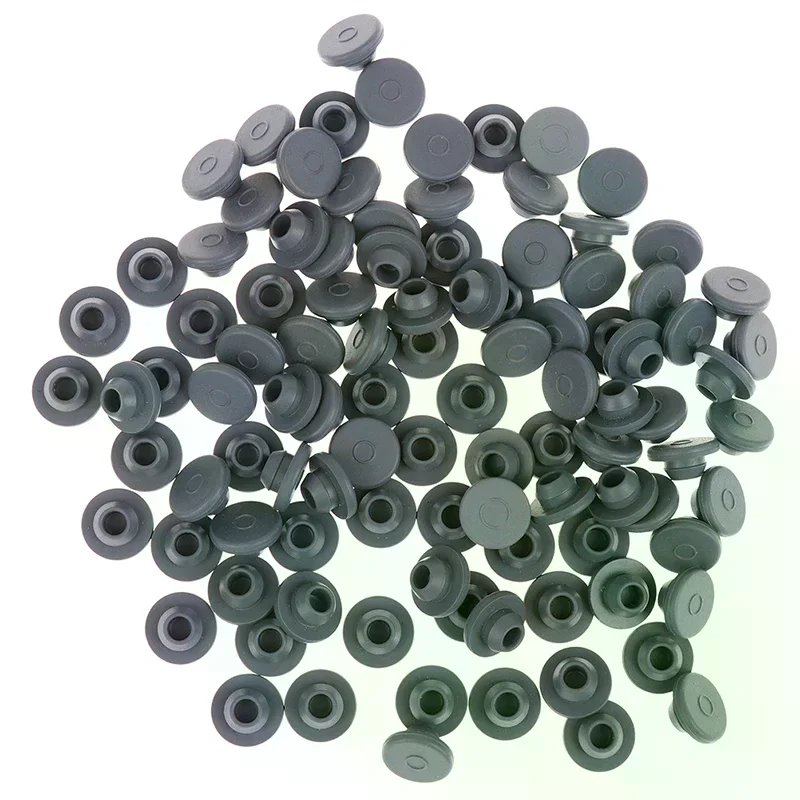 100pcs Rubber Stoppers Self Injection Ports For 13mm Glass Bottles