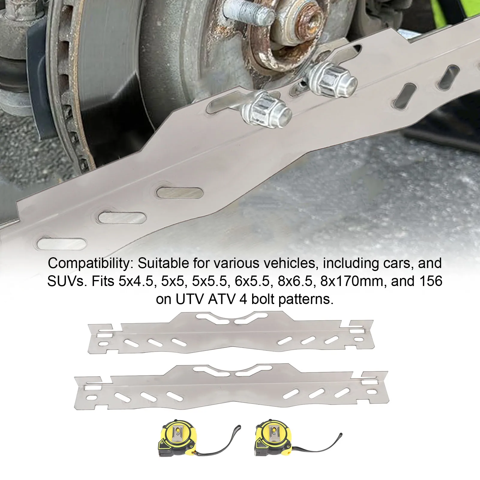 Toe Alignment Tool 1 Pair 2 Tape Easy Install High Efficiency Wheel Alignment Tool Plates Stainless Steel for Sedan for SUV
