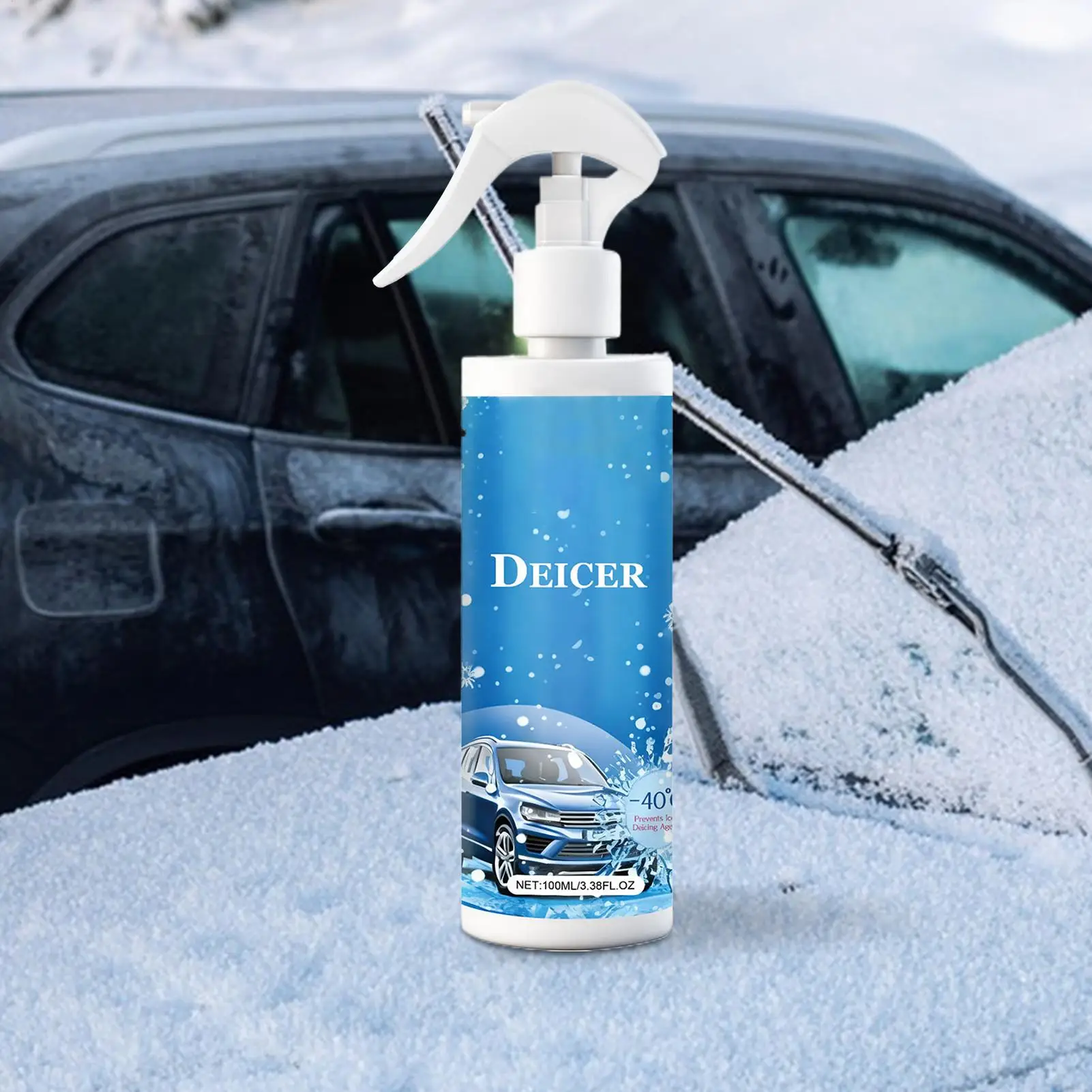 車の窓用除氷スプレー-100ml-車両ガラス用雪除去剤-車の窓用融雪液-運転手、トラック、rv、suv、セダン用-寒さ対策