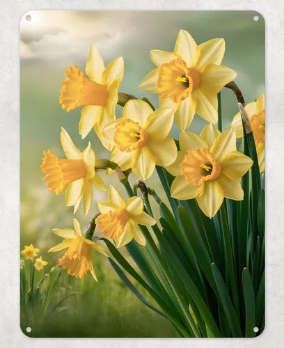 Welsh Flowers Daffodils Metal Poster Wall Tin Sign Man Cave Shed Home Plaque --Tin Sign