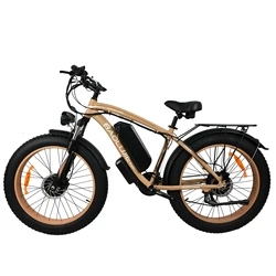 US Stock Electric Bike 2000W Powerful Dual Motor 48V15AH Lithium Battery Ebike 26 Inch Fat Tire Mountain Off-road Electric Bike