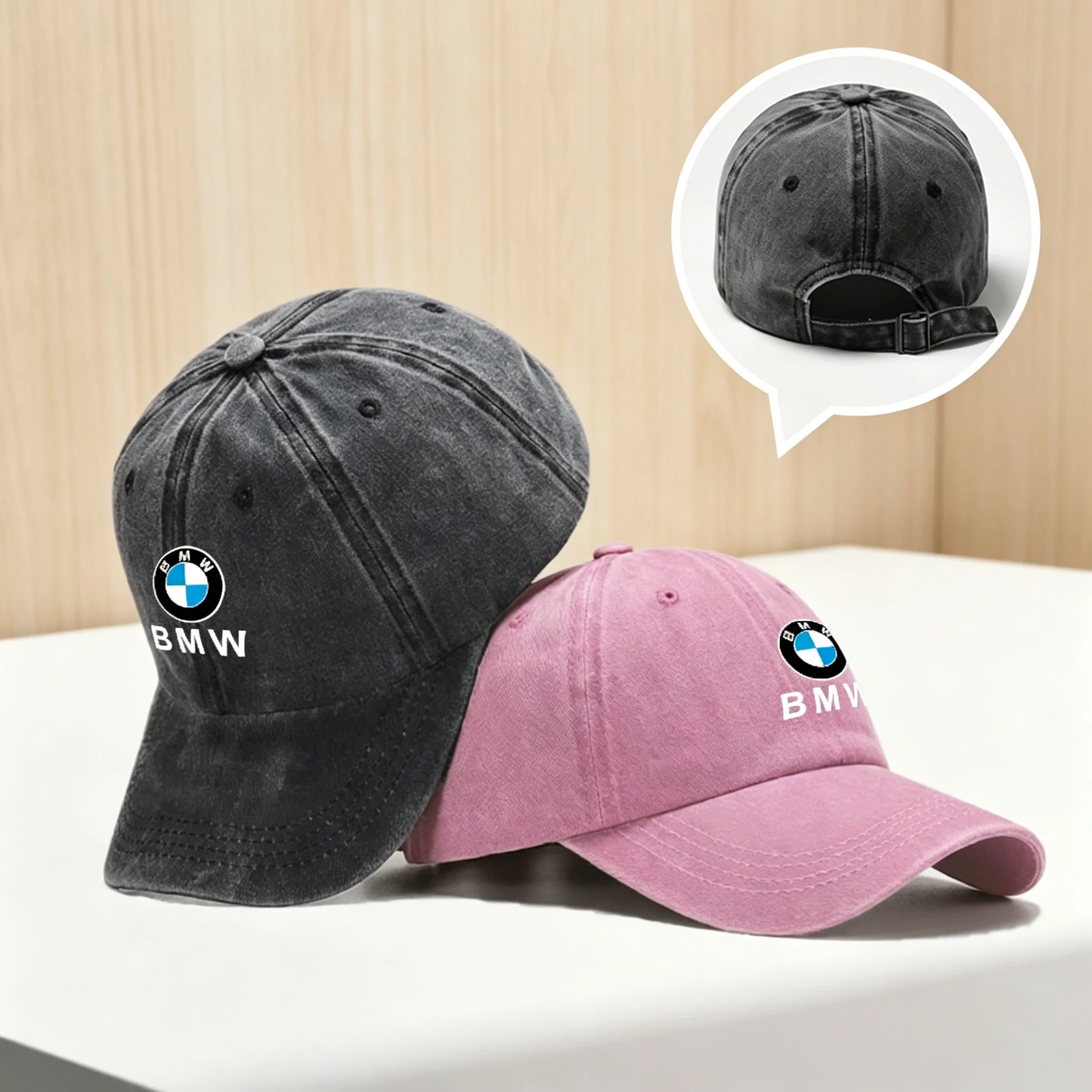 Casual Car Baseball Cap Washed Denim Vintage Cap Sunscreen Hat For BMW M E46 E36 E34 F10 E90 F30 E60 F30 E53 E30 E92 E87 Sticker - view 3